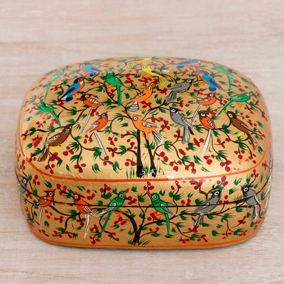 Kashmiri Paper mache box ,Wooden jewellery box, handmade trinket box